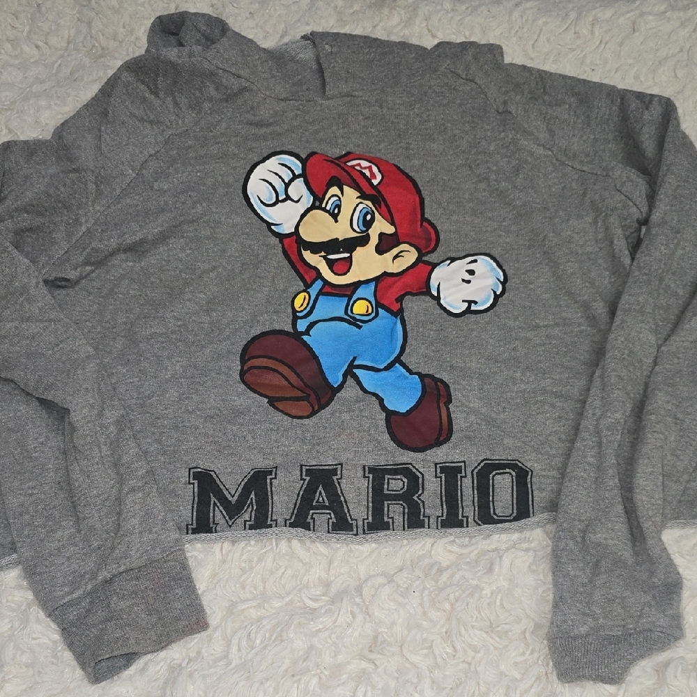 Mario Graphic Gray Women's Sweater Hoodie